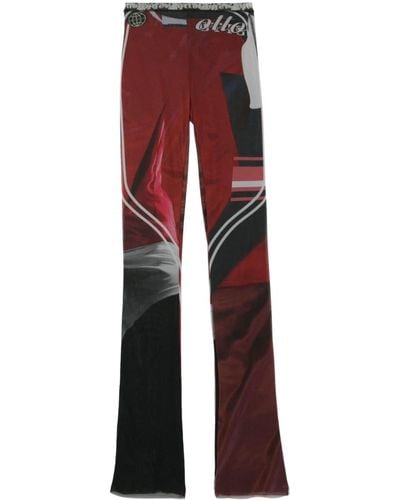 OTTOLINGER Sheer mesh printed leggings - Rouge