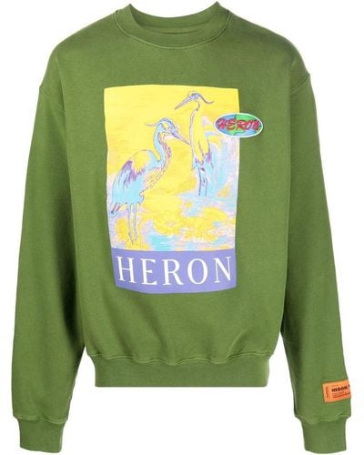Heron Preston Logo-print Organic Cotton Sweatshirt - Green