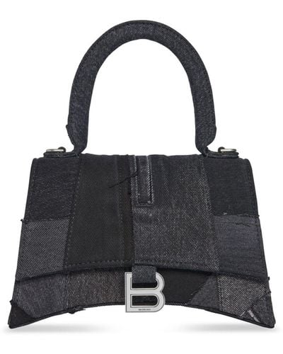 Balenciaga S Hourglass Patchwork Tote Bag - Black