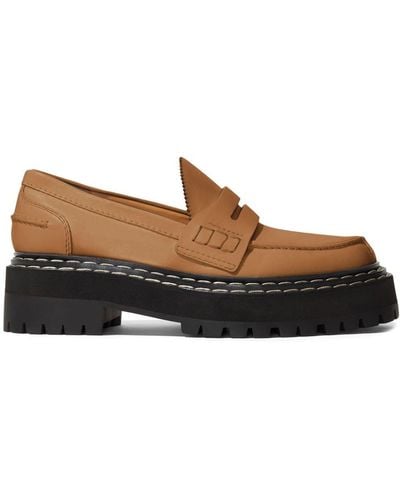 Proenza Schouler Penny-slot Leather Platform Loafers - Brown
