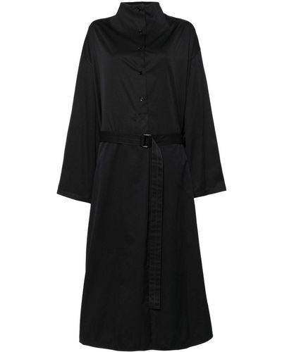 Lemaire Belted cotton shirtdress - Noir