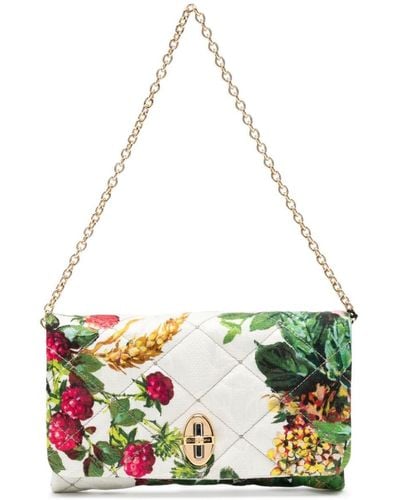 Dolce & Gabbana Gesteppte Handtasche mit Blumen-Print - Grün