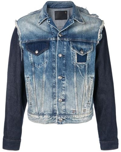 R13 Jeansjacke mit Kontrastdetails - Blau