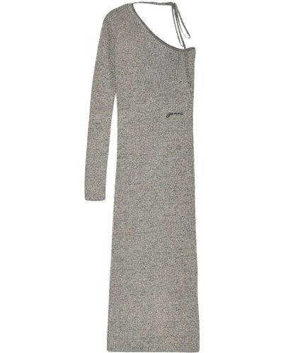 Ganni Sparkle One-sleeve Dress - Gray
