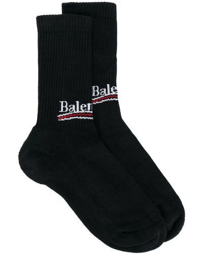 Balenciaga Intarsien-Socken mit Logo - Schwarz