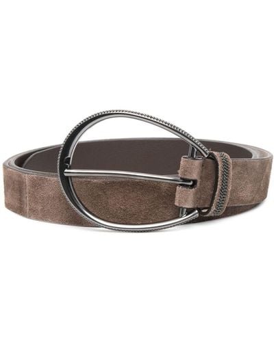 Brunello Cucinelli Suede Leather Belt - Brown
