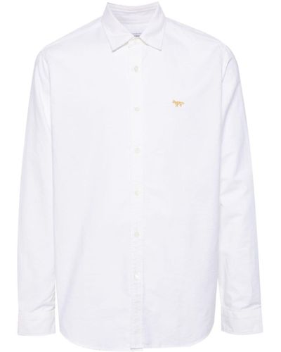 Junya Watanabe X Maison Kitsuné logo-embroidered shirt - Bianco