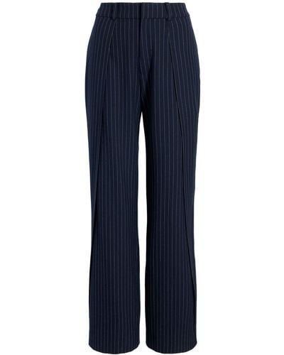 Cinq À Sept Becca Pleat-detail Pinstripe Pants - Blue