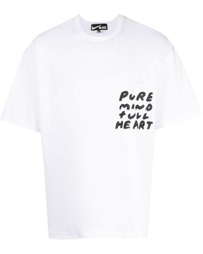 COMME DES GARÇON BLACK T-shirt en coton à imprimé graphique - Blanc
