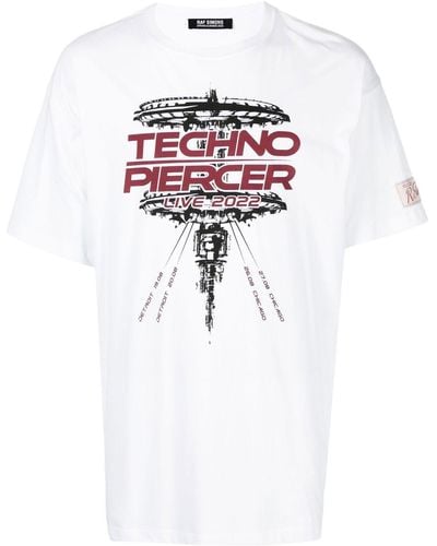Raf Simons T-Shirt mit grafischem Print - Weiß
