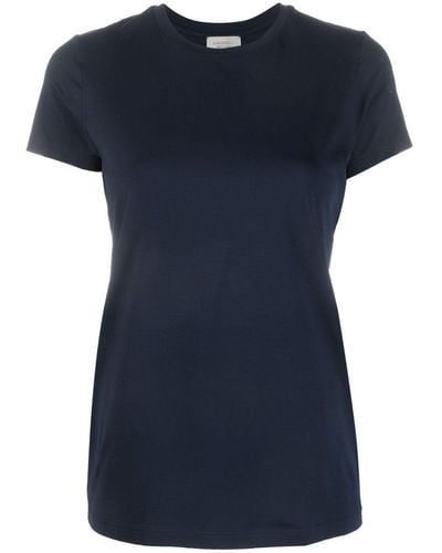Mazzarelli T-shirt en coton stretch à col rond - Bleu