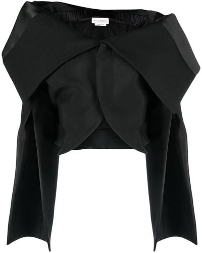 Alexander McQueen Asymmetric Wool Jacket - Black
