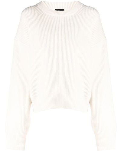 JOSEPH Round-neck Knitted Sweater - White
