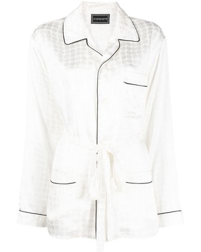 10 Corso Como Circle-motif Belted-waist Shirt - White