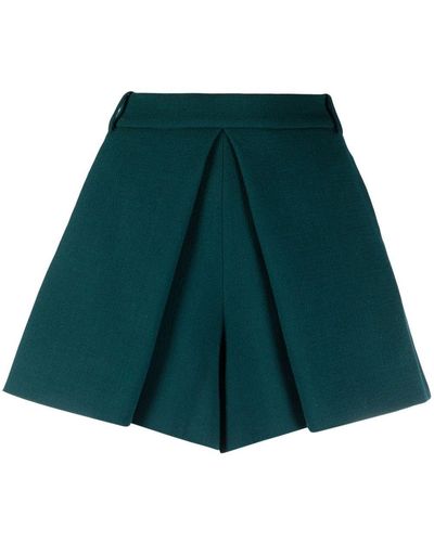 Alexandre Vauthier Tailored Pleated High-waisted Shorts - Green