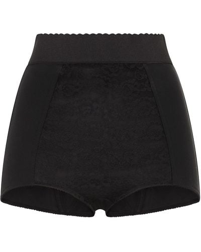 Dolce & Gabbana Shorts con cintura festoneada - Negro