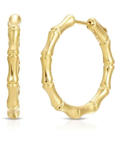 Anita Ko 18kt Yellow Gold Bamboo Hoop Earrings - Metallic