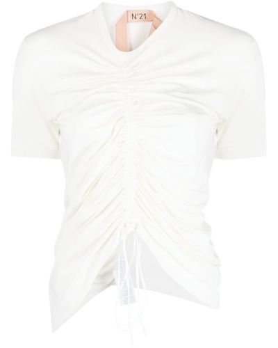 N°21 T-shirt con ruches - Bianco