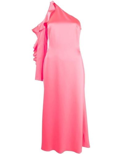David Koma Asymmetrical Dress With Ruffles - Pink