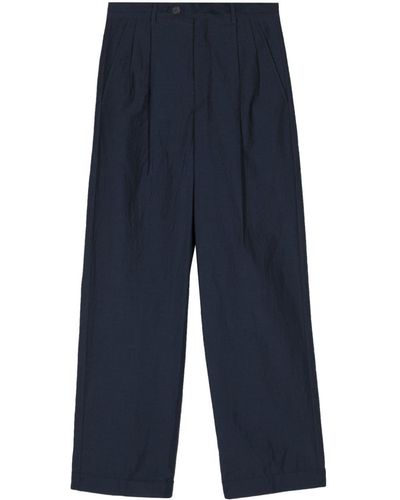A.P.C. Pantalon droit à design plissé - Bleu