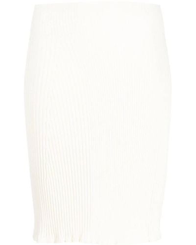 Aeron Zero Ribbed-knit Miniskirt - White