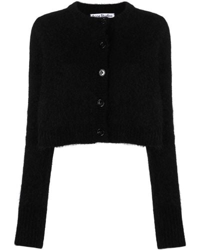 Acne Studios Knitted Cropped Cardigan - Black