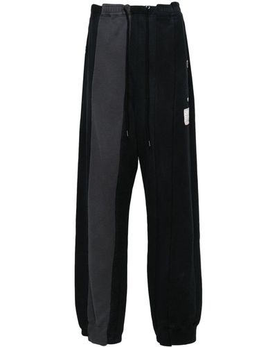 Maison Mihara Yasuhiro Vertical Switching Mid-rise Track Pants - Black