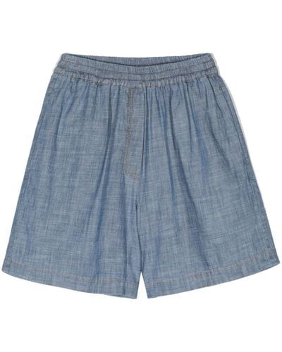 Semicouture Shorts Met Elastische Taille - Blauw