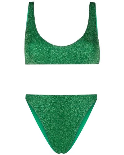 Oséree Set bikini con effetto metallizzato - Verde