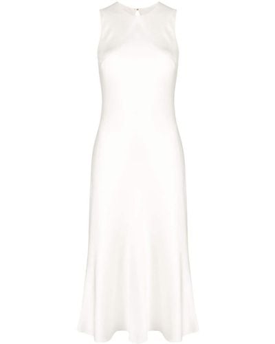 Cynthia Rowley Sleeveless Flared Silk Midi Dress - White