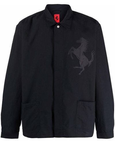 Ferrari Camisa con estampado Prancing Horse - Negro