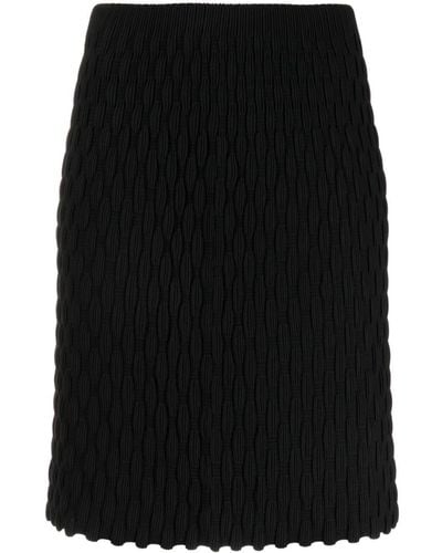 JNBY Scalloped-hem Knitted Midi Skirt - Black