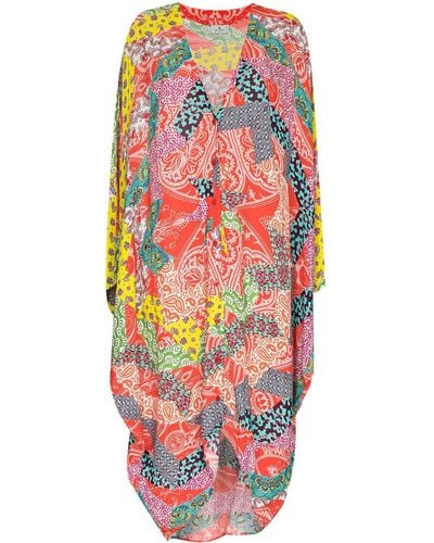 Etro Vestido Eart midi con diseño patchwork - Rojo