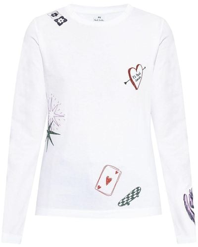 PS by Paul Smith Graphic-print Cotton T-shirt - White
