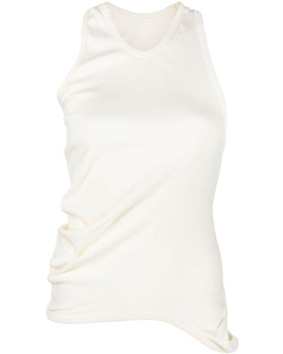 Low Classic Hole Point Tank Top - White