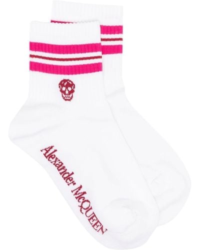 Alexander McQueen Socken mit Totenkopf - Pink