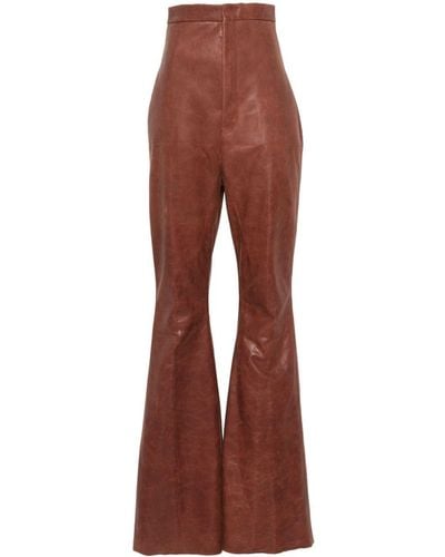 Rick Owens Dirt Bolan Leather Trousers - Bruin