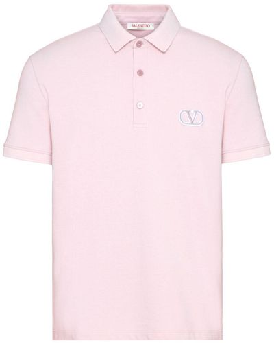 Valentino Garavani Vlogo Signature Cotton Polo Shirt - Pink