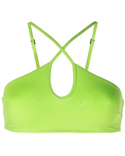 Bondi Born Top de bikini con ritas en contraste - Verde