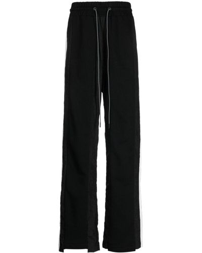 Mostly Heard Rarely Seen Stripe-detail Cotton Track Trousers - Black