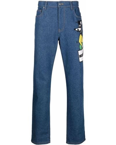 Moschino Slim-Fit-Jeans mit Maus - Blau