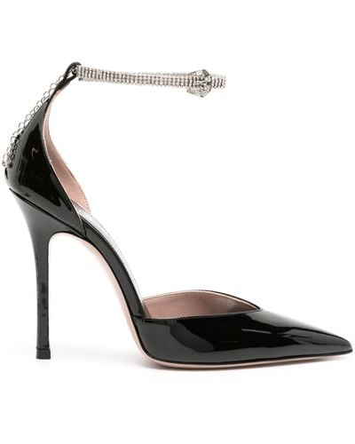 Gedebe 110mm Patent-finish Leather Pumps - Black