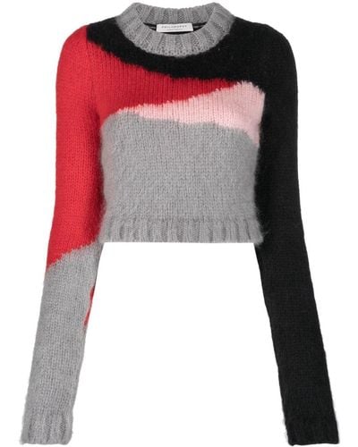 Philosophy Di Lorenzo Serafini Cropped Colour-block Sweater - Black