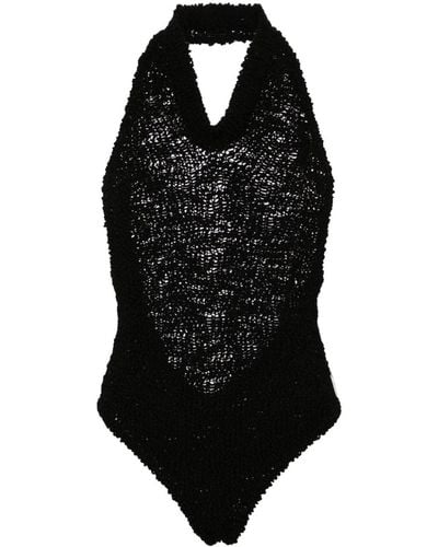 Alexandre Vauthier Open-back Crochet Bodysuit - Black