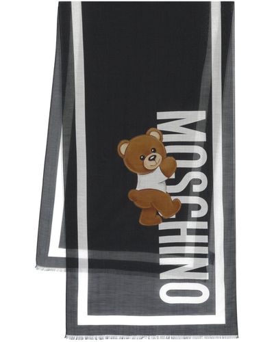 Moschino Hoodie en coton mélangé à imprimé Teddy Bear - Noir