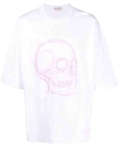 Alexander McQueen Alexander Mc Queen Skull Print Oversized T-shirt - White