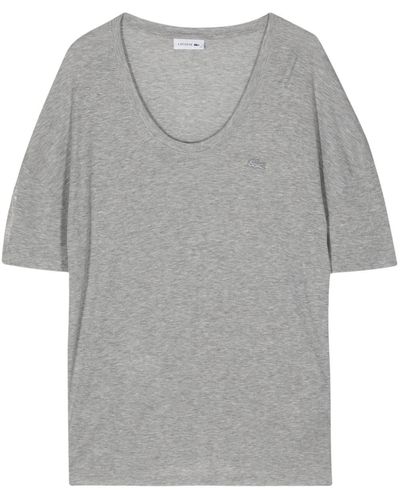 Lacoste T-Shirt mit Logo-Stickerei - Grau