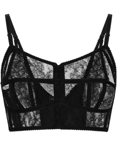Dolce & Gabbana Lace-detailing Bustier Bra - Black