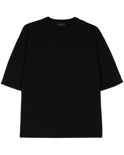 Roberto Collina Knitted Cotton T-shirt - Black