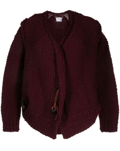 Toga V-neck Chunky-knit Cardigan - Purple